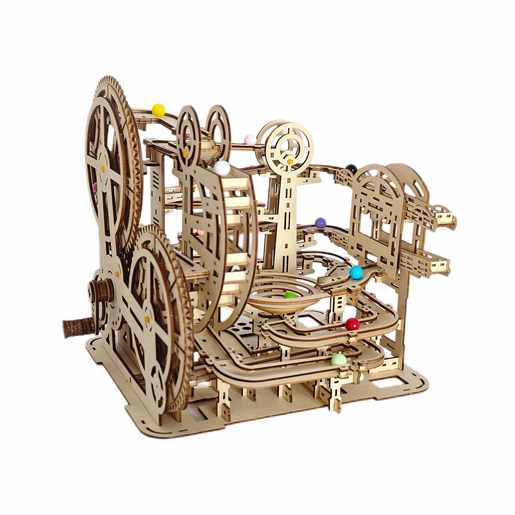 

3D DIY Wooden Mechanical Slide Marble Run Kit, Christmas Birthday Halloween Gift