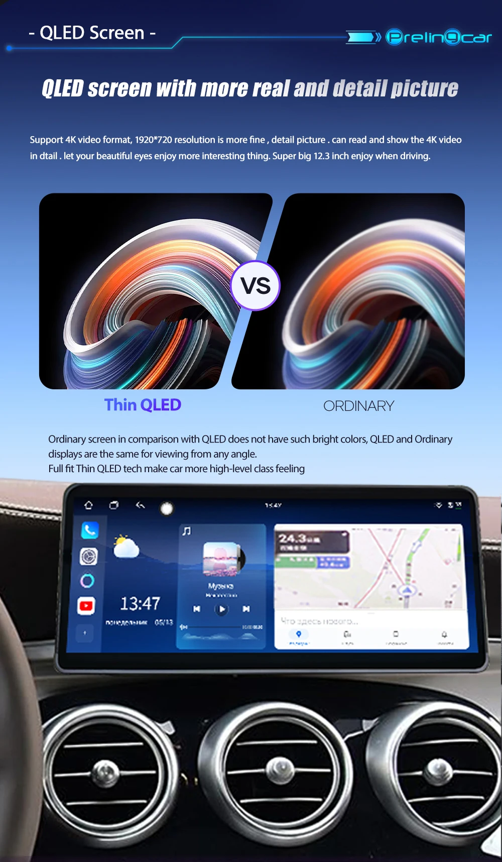 Wowuseful LCD-Digital-Armaturenbrett für Benz C117 GLC S205 W205 W253 15-18 Android-Navigations-Radio-Player Cockpit-Panel – Detail 9