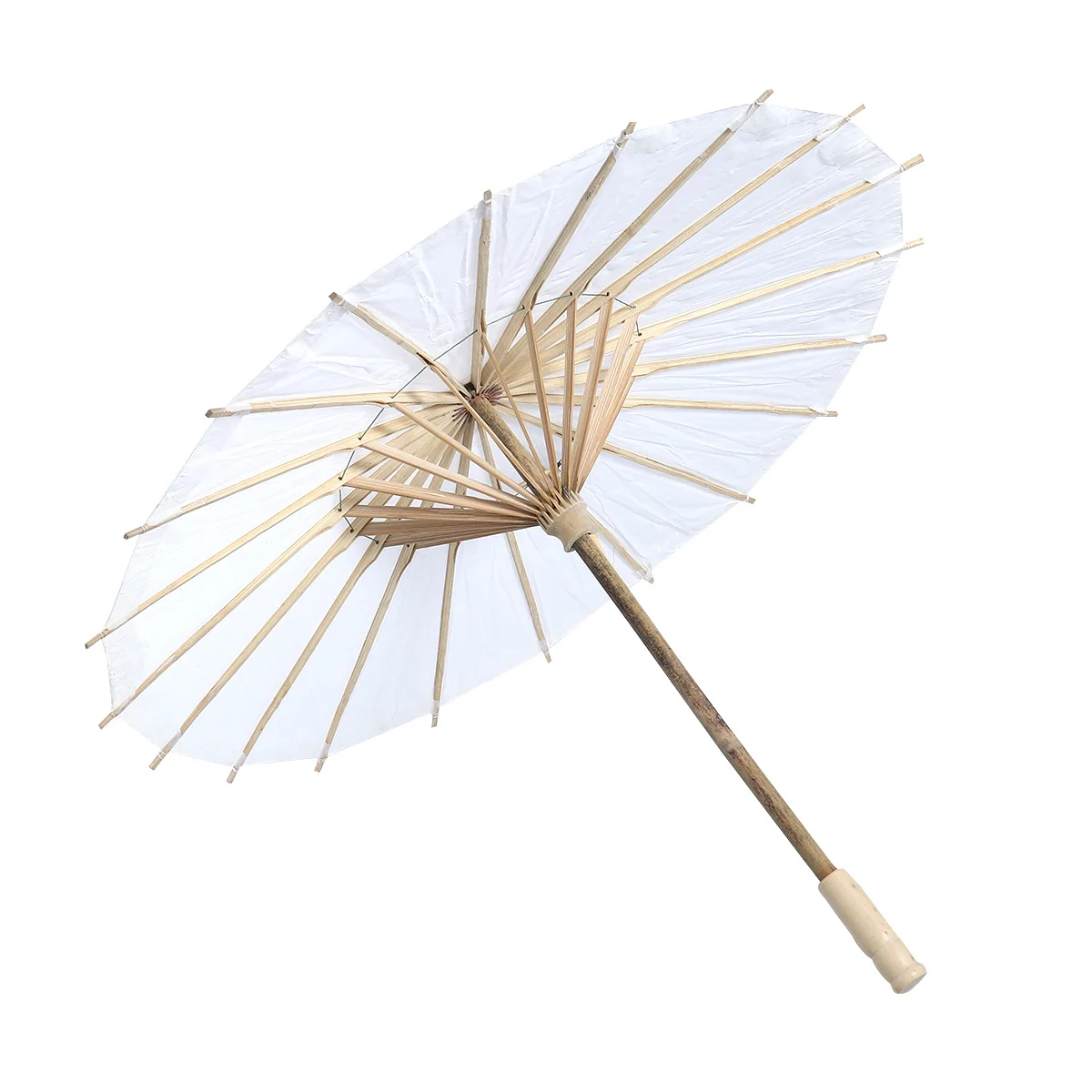 

Oiled Paper Umbrella Bamboo Asian Parasol Chinese Japanese Style Sun Shade For Wedding Party Outdoor Event White 56Cm L