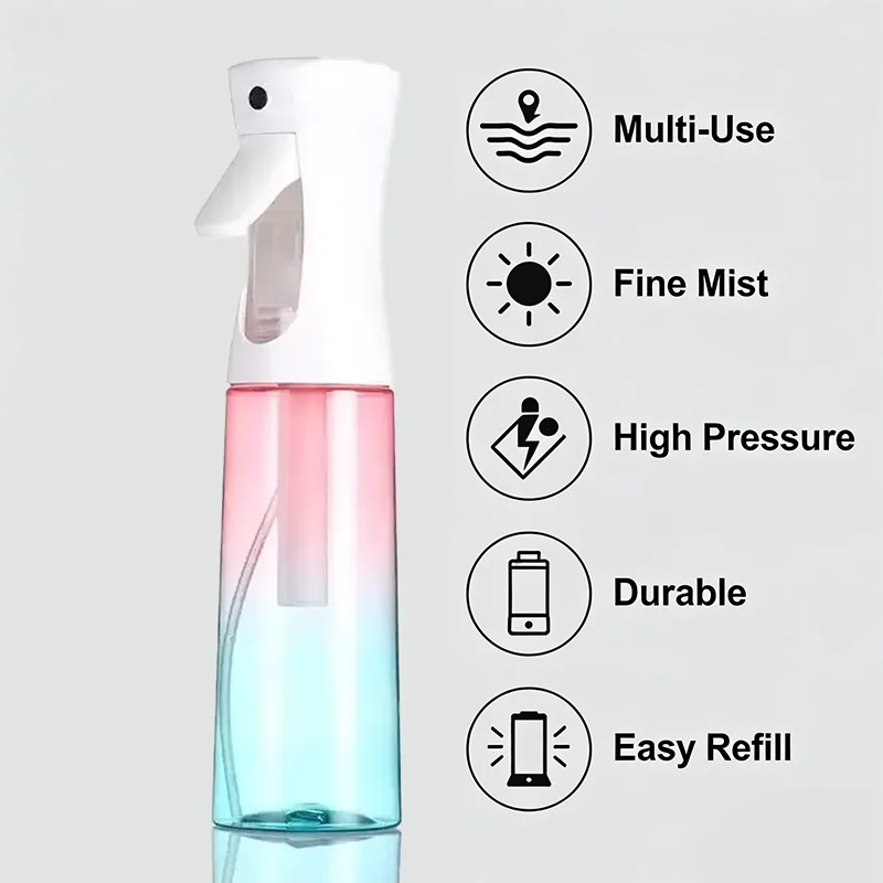 

200ml Continuous Spray Bottle，Multipurpose Mist Refillable High Pressure Spray Bottle | Beauty Hairdressing Spot Garden Watering