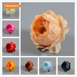 30pcs 12Color 5CM Lovely Little Rose Peony Artificial Flower Head Bud For DIY Bridal Bouquet Wedding Decoration Home Decor Props