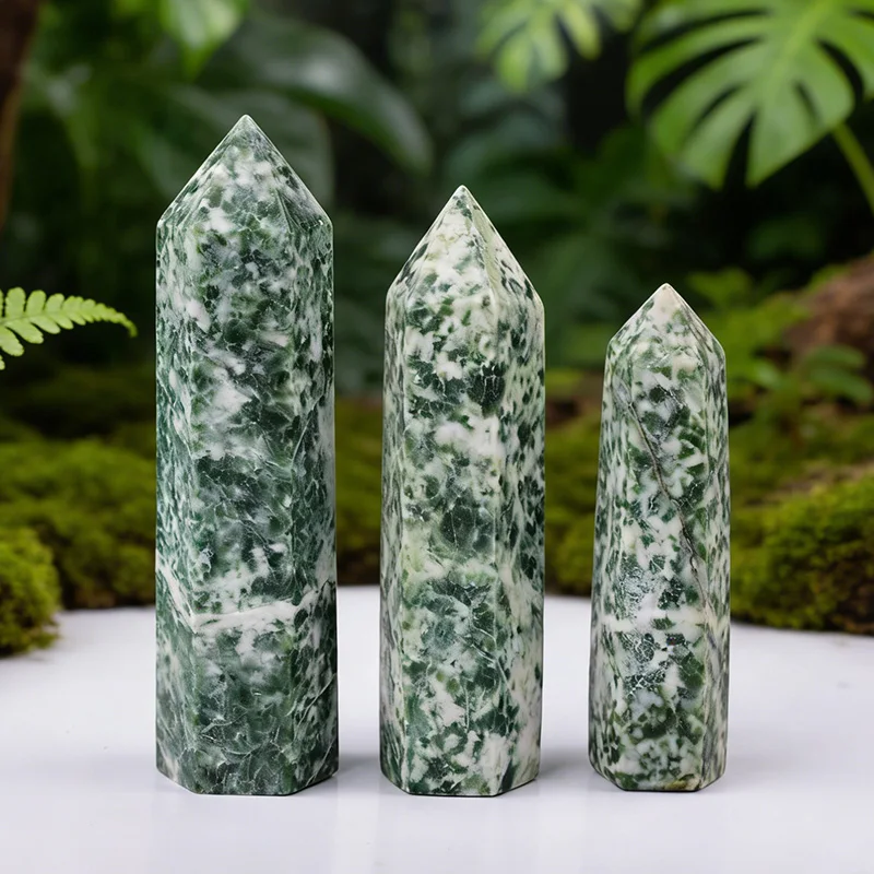 1pc Natural Crystal Stone 5-8cm Qinghai Jade Obelisk Point Healing Pillar Mineral Specimen Reiki Crafts Home Decor DIY Gift