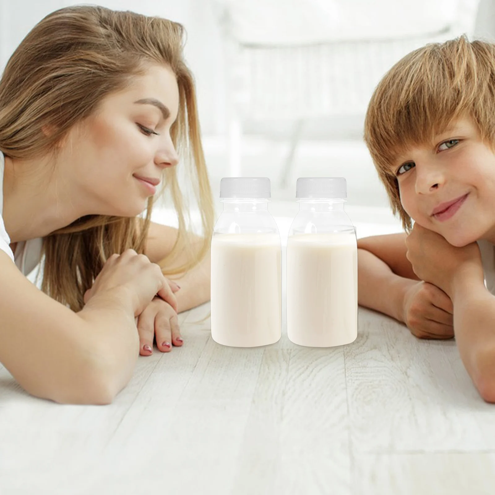 Botella de pudín de 10 Uds., leche fresca, yogur, bebida de plástico, agua transparente, contenedores pequeños, refrigerador, bebida, hervidor para mascotas y niños