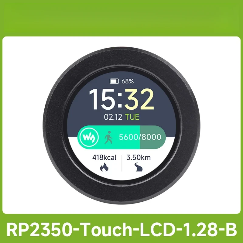 RP2350 MCU Board,With 1.28inch Round Touch LCD, Dual-core & Dual-architecture Design, 240×240 Pixels, 65K Color, IPS