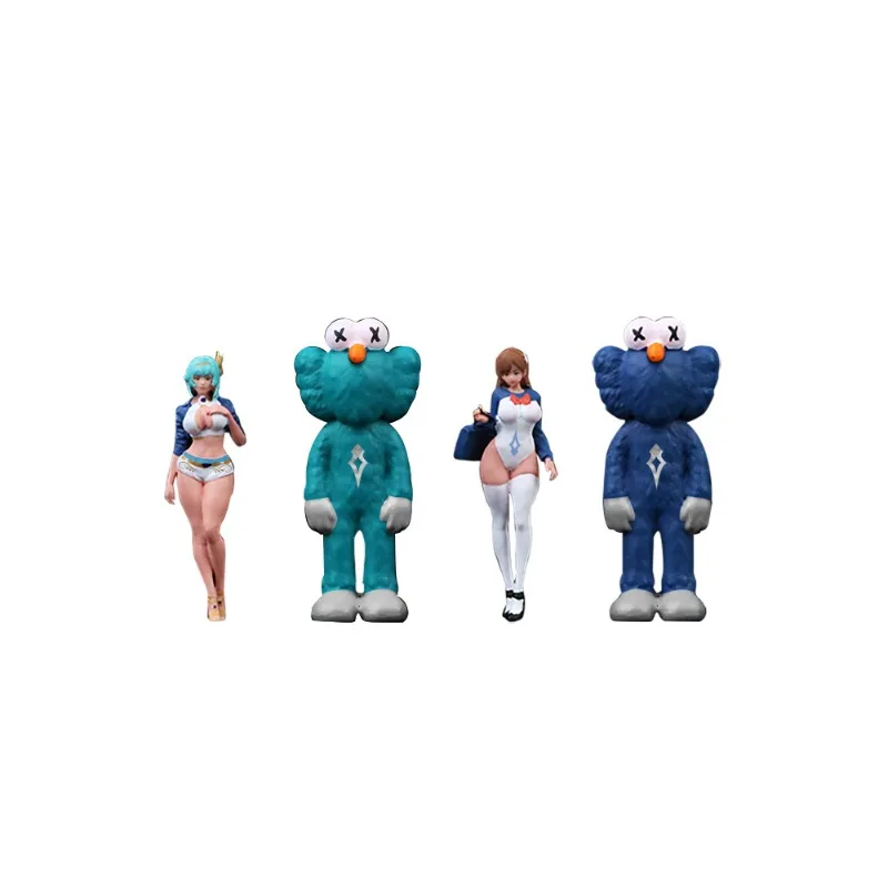 

1:64 Sweet and cute girl doll set resin model