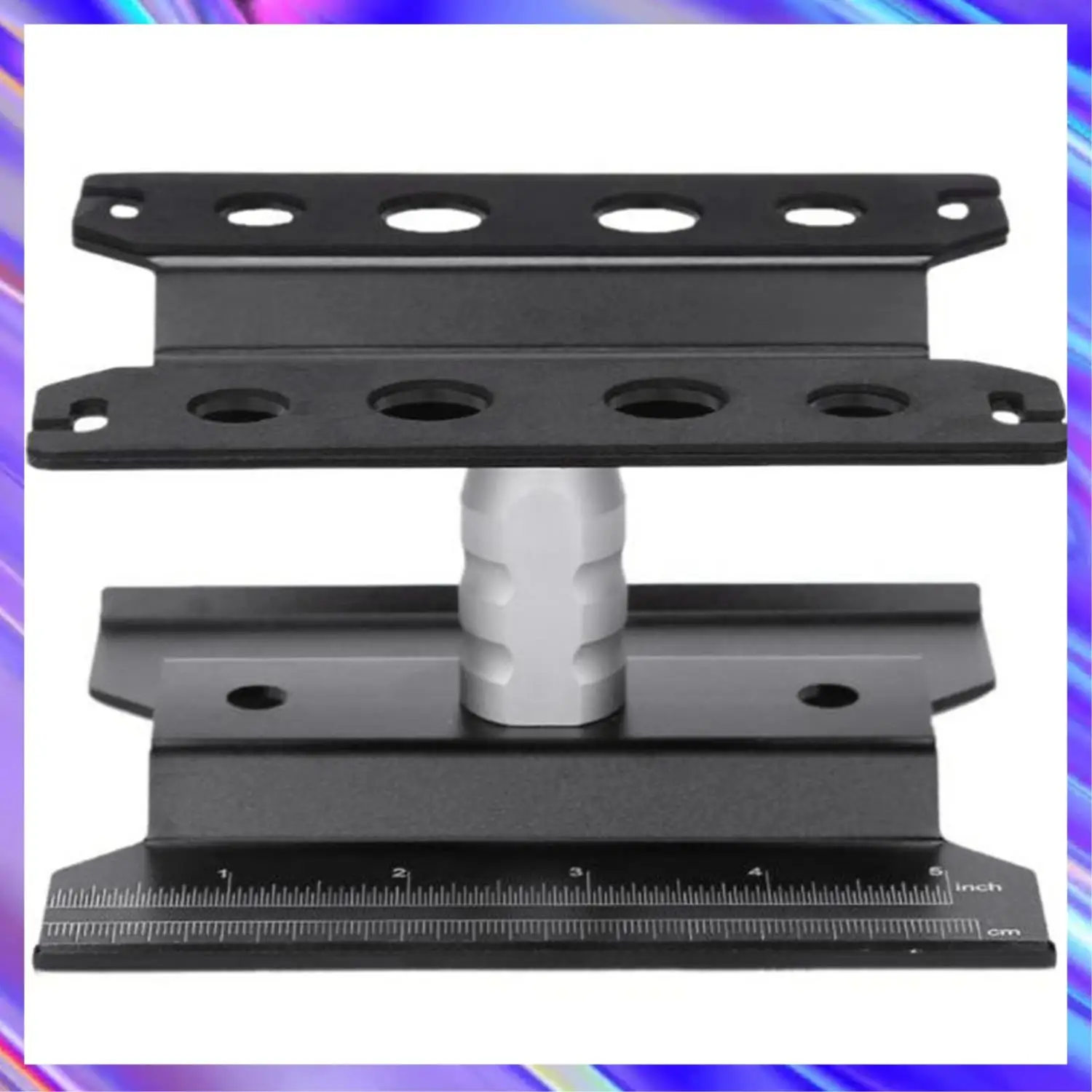 

A24U 2Pcs Metal RC Car Workstation Work Stand Repair 360 Degree Rotation For 1/8 1/10 1/12 1/16 Scale Models - Grey & Black