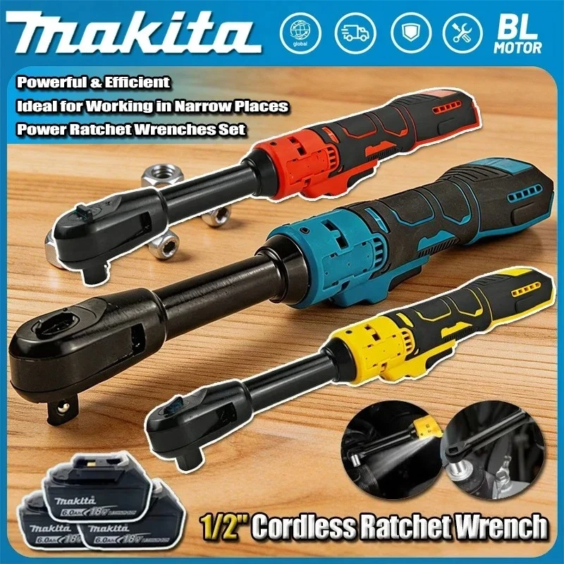 

Makita Electric 220N.m 3/8" Ratchet Wrench Upgraded Extended Head Removal Screw Nut Cordless Driver Power Tools
