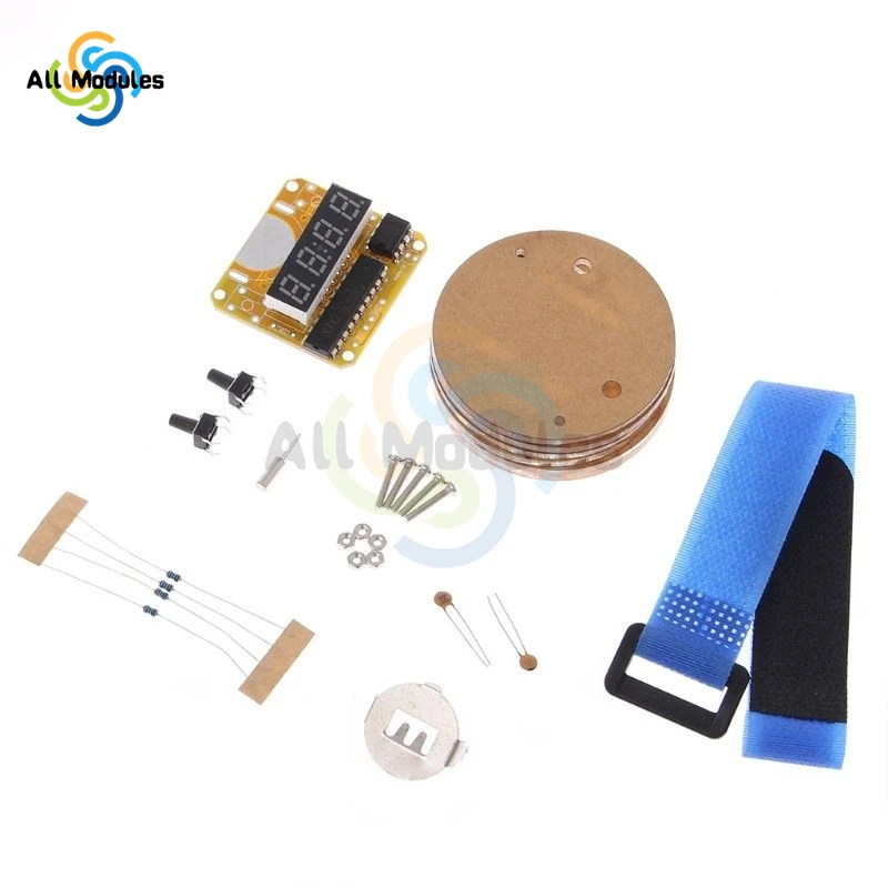 Smart Electronic Single Chip Microcomputer DC 3V LED Digital Watch Electronic Clock DIY Kit With Transparent Cover DIY Kit