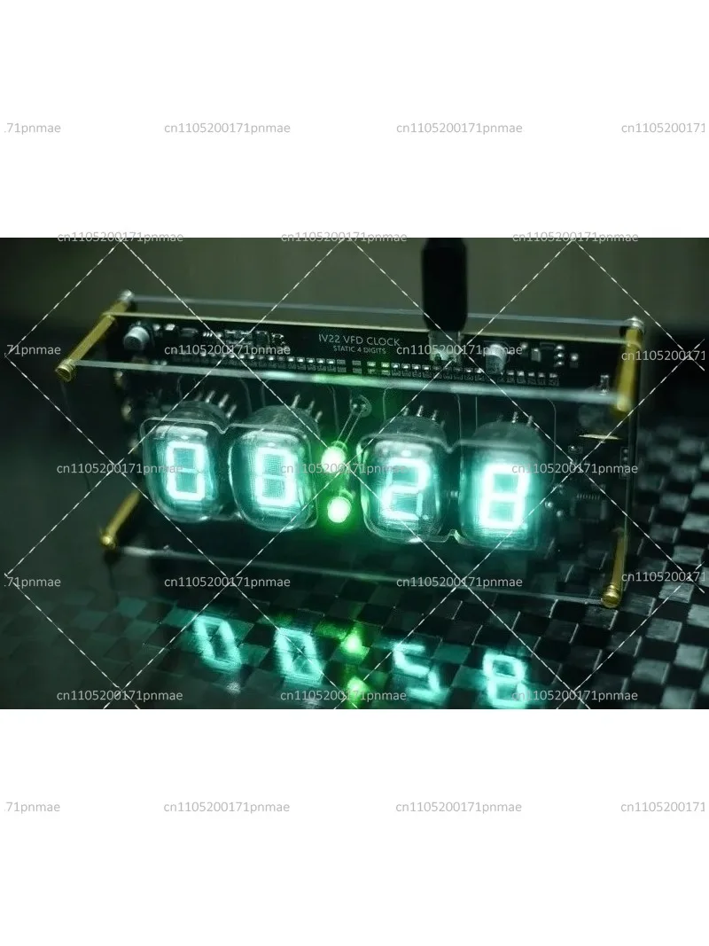 Retro Fluorescent Desktop Clock, VFD Tube Display for Vintage Electronics Enthusiasts, Home Decor