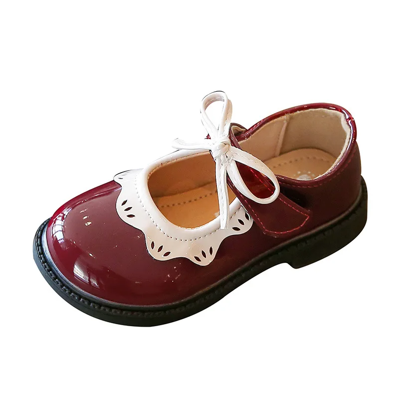 

Girl Leather Shoe 2025 Autumn New Girl Shoe Bow Princess Shoe Soft Sole Student Shoes Dance Performance Shoes Allmatch Kid Shoes