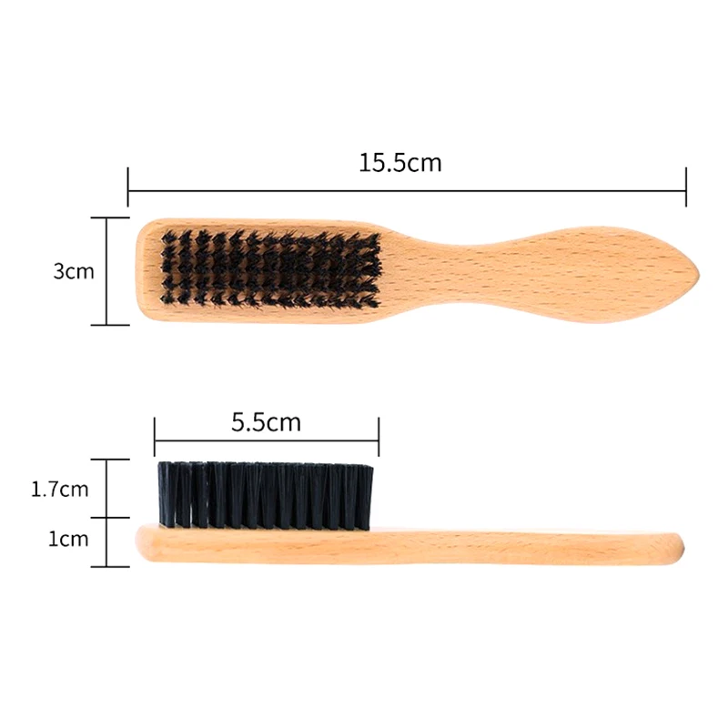 Escova De Sapato De Madeira Handle Escova De Limpeza De Cabelo Macio, Cabelo Quebrado Remover Pente, Cabeleireiro, Pescoço Espanador, Ferramentas De Barbeiro, 1Pc