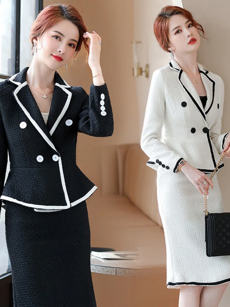 Formal Women Business Suits with Skirt and Jackets Coat High Quality Fabric OL Styles Professional Blazers