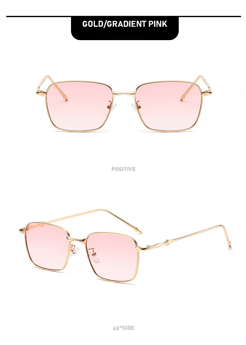 Raffinierte Sonnenbrille im reifen Stil mit dünnem Metallrahmen, quadratischem Design und Gesichtsverschlankung für einen trendigen, vielseitigen Stil 2184 – Detail 9