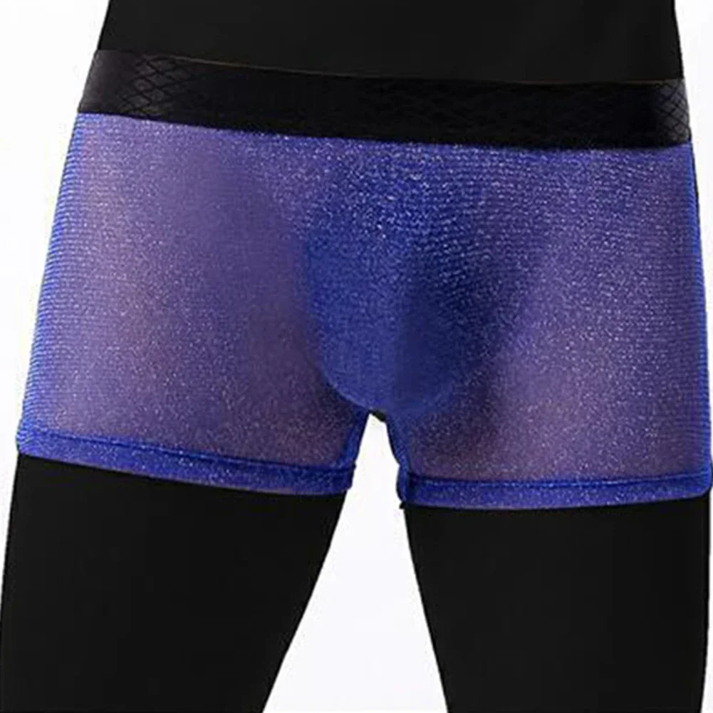 

Men’s Briefs See Through Boxer Ultra-thin Bikini Shorts Elasticity Underwear Hombre Panties Mesh Bulge Pouch Shiny Underpants