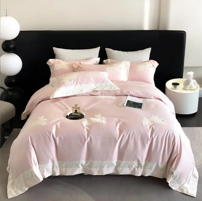 100 thread pure cotton four piece set  all cotton big red four piece set  high-end long staple cotton bedding