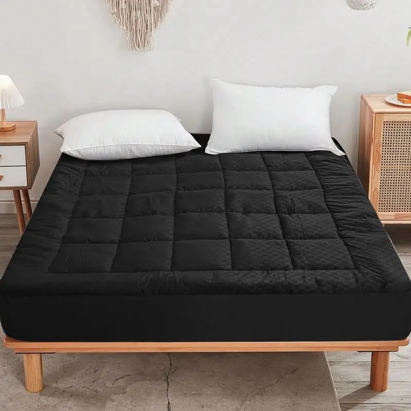 

Black Solid-Color Embossed Mattress Bedspread, Full Size, Soft and Durable Bedding Cover for Bedroom Decor, Machine Washable,