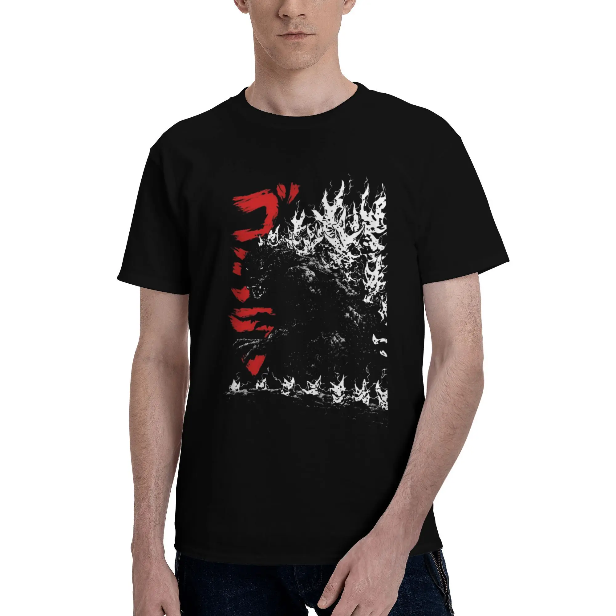 Gojira Millenium godzillas 2000 menos camiseta para hombre camisetas de ocio camisetas de manga corta con cuello redondo 100% algodón 4XL 5XL ropa
