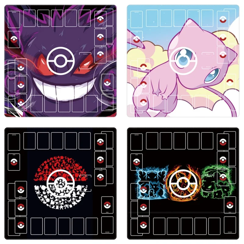แผ่นรองการ์ดสองคนเล่น ชาริซาร์ด เกนการ์ มิว PTCG ของเล่นแอคชั่นกันน้ำทำเอง ฟิกเกอร์อนิเมะ ของสะสมเกม ดวลลิ่งดิสก์