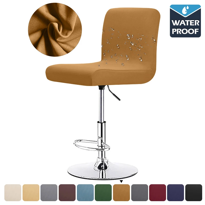 Comfortable Enhanced Waterproof High Stretch Solid Color Stool Chair Cover - Slipcover for Rotating Lift Chair Seat Protector Pr