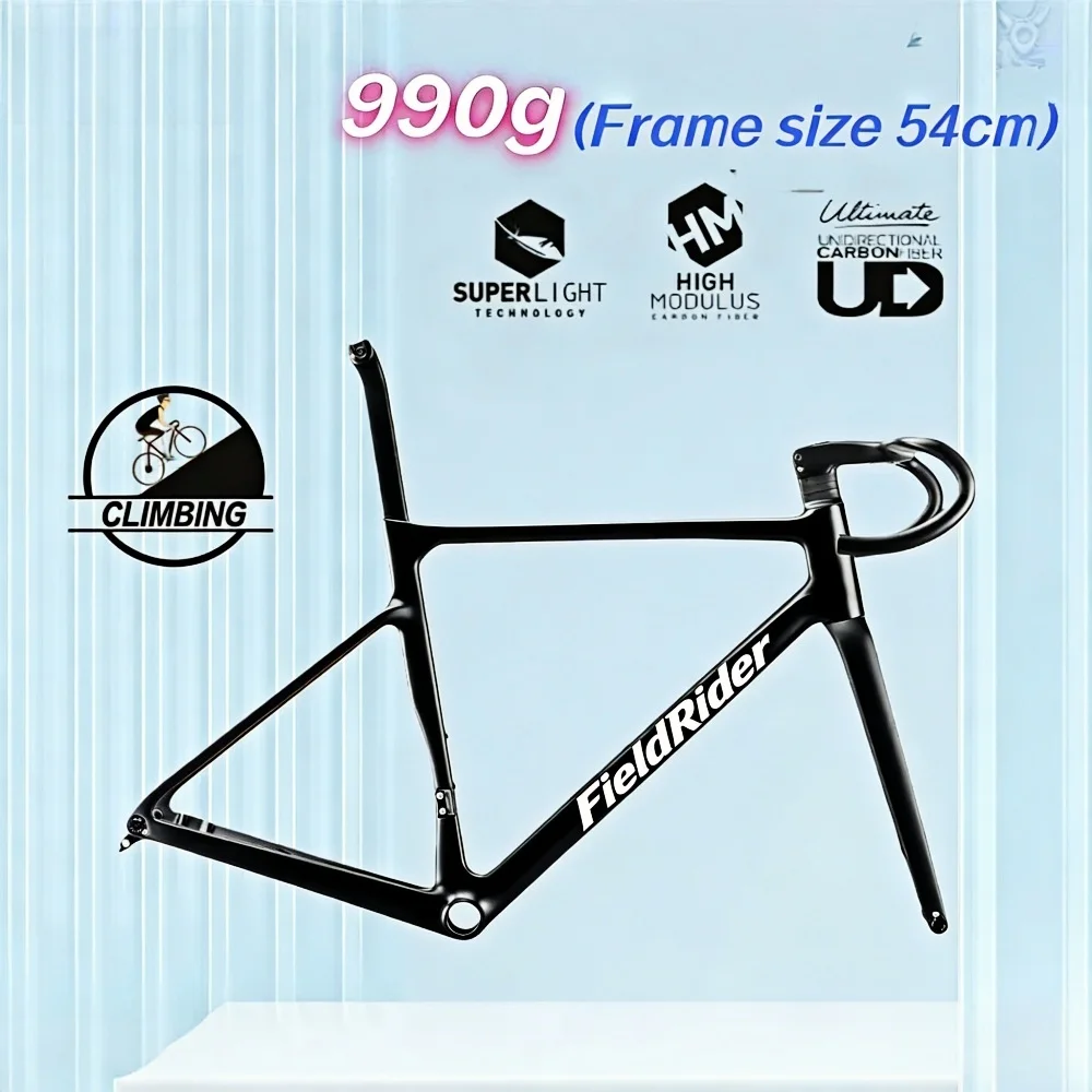 

R066C New T1100 Toray Carbon Fiber Road Bike Frame Disc Brake Full Internal Cable Routing 700x38C BB86 Lightweight Racing Frames