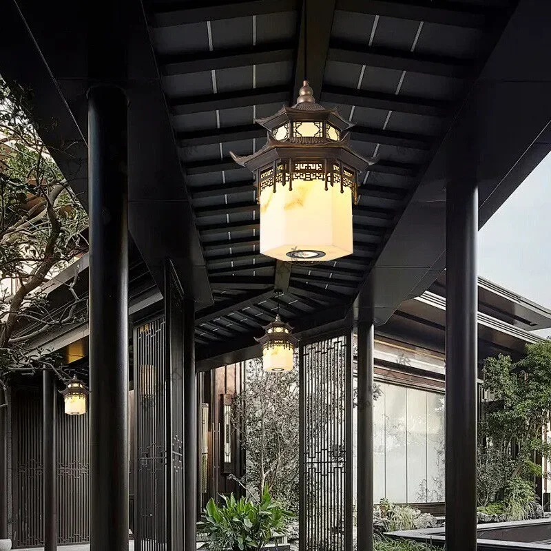 Chinese-style villa gate eaves courtyard court garden gazebo promenade corridor corridor aisle B & B restaurant tea room chandel