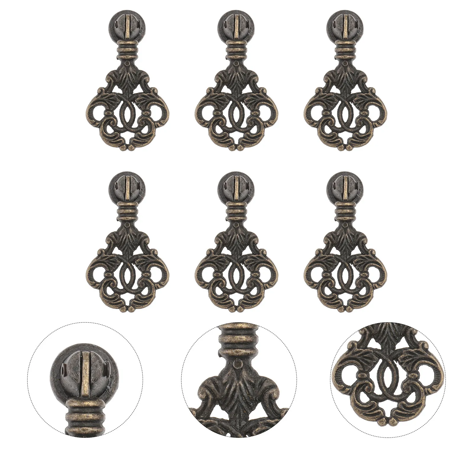 

6 шт. ретро-ручек для шкафов в европейском стиле, декоративные мебельные ручки для ящиков, гардеробов, обувниц, аксессуары для дома