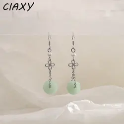 Fashion Chinese Knot Safety Buckle Dangle Earrings for Women Elegant Pearl Hetian Jade Round Ear Hook Earring Mother Jewelry
