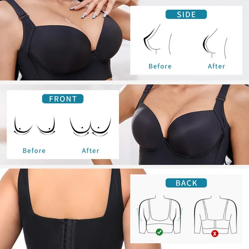 Breasts Body Seamless Vest Style Body Shape Back Plus Size Sports Bra One-pieces  Seamless Bra  Sports Bra