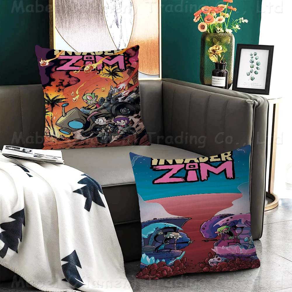 Invader Z-Zim Cartoon Stitch Lucky Dragon Pillow Cover Sofa Cushion Cover Home Room Decoration Children Gift