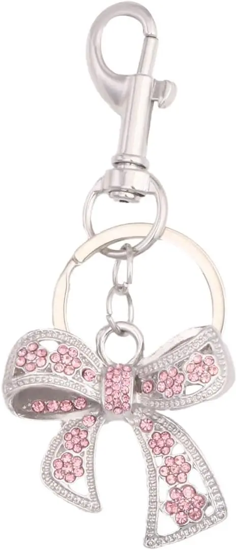 

Sparkly Bow Keychain Rhinestone Charm for Women Cute Purse Accessory