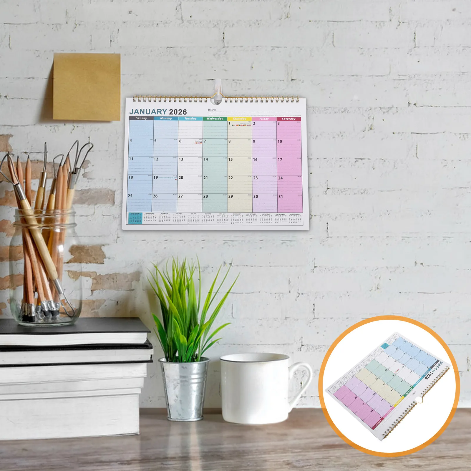 

Monthly Calendar 2025-2026 Yearly Wall Planner Planning Scheduling English Coil
