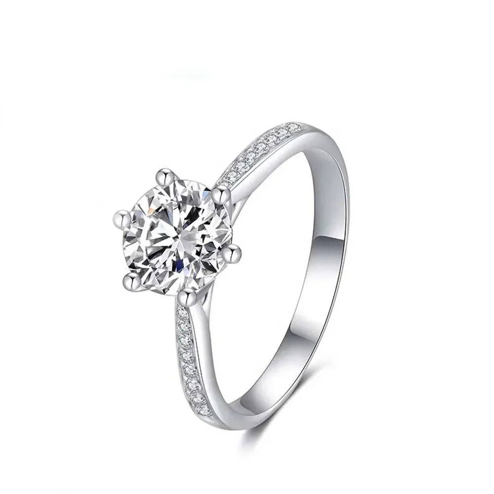 

tuopumiya 18K gold women Six claws marriage Lab Diamond ring custom women Wedding ring 1 karat female
