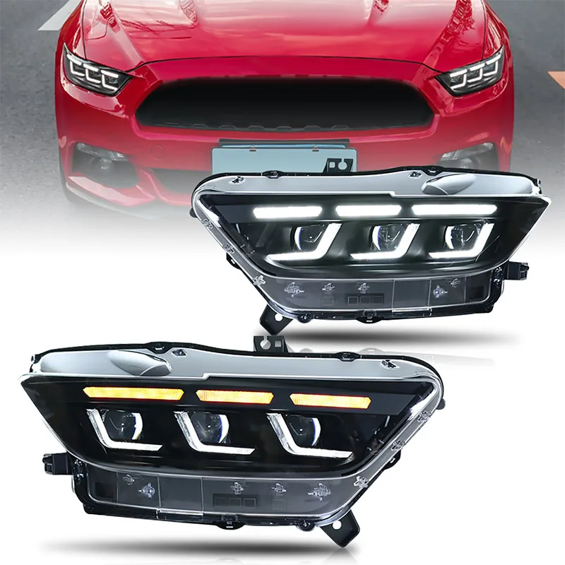 

Factory LED Headlights 2015-2017 Assembly DRL Start up Animation Front Light for Mustang
