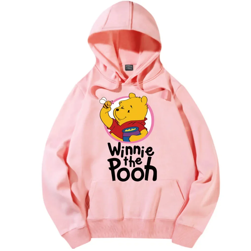 Disney Fashion Top Cartoon Fashion Winnie The Pooh Letter Print Hoodie Pullover Couple Unisex Women\'s Sweatshirt