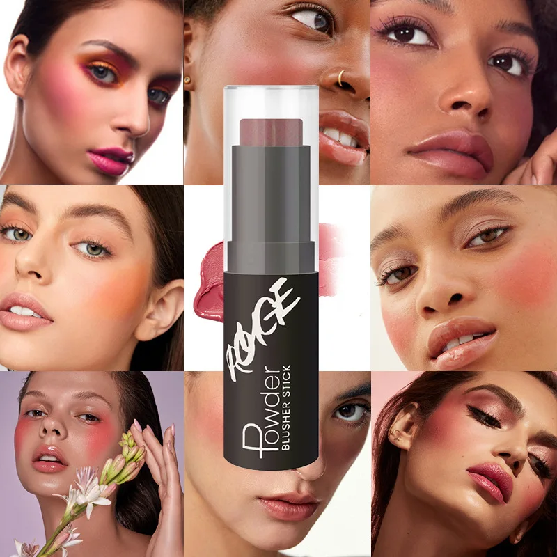 Three-in-one color Multifunctional makeup stick natural face multi-function: Blush, Eye Shadow, Bloom, lasting all day