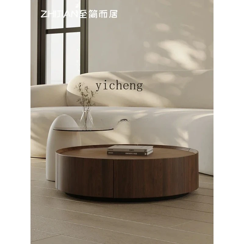Ca-1 Round Coffee Table Italian Modern Simple Living Room Home Walnut Coffee Table Combination