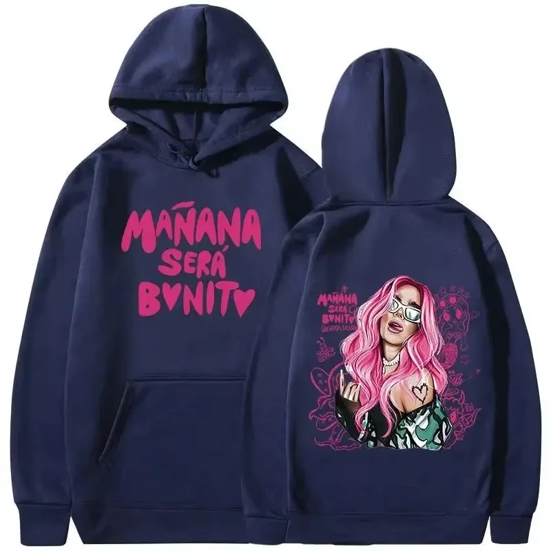 Karol G Manana Sera Bonito Bichota هوديس للجنسين مطبوعة مقنعين ملابس الشارع مقنعين قميص البلوز موضة الأزواج الرياضة غير رسمية #4