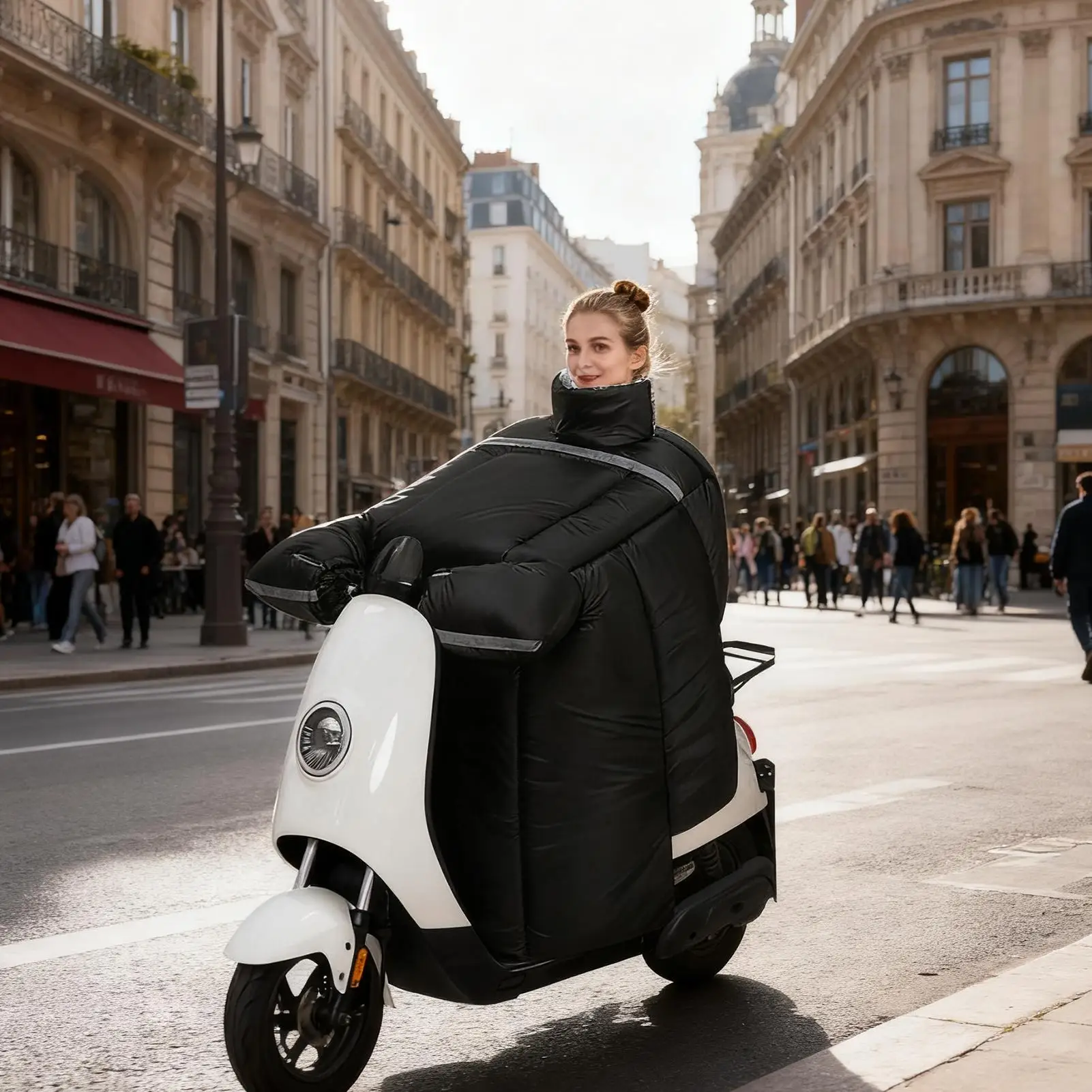 

Motorcycle Leg Cover Waterproof Quilt Plush Lining Motorcycle Winter Leg Cover With Gloves For Women Scooter Winter Outdoor