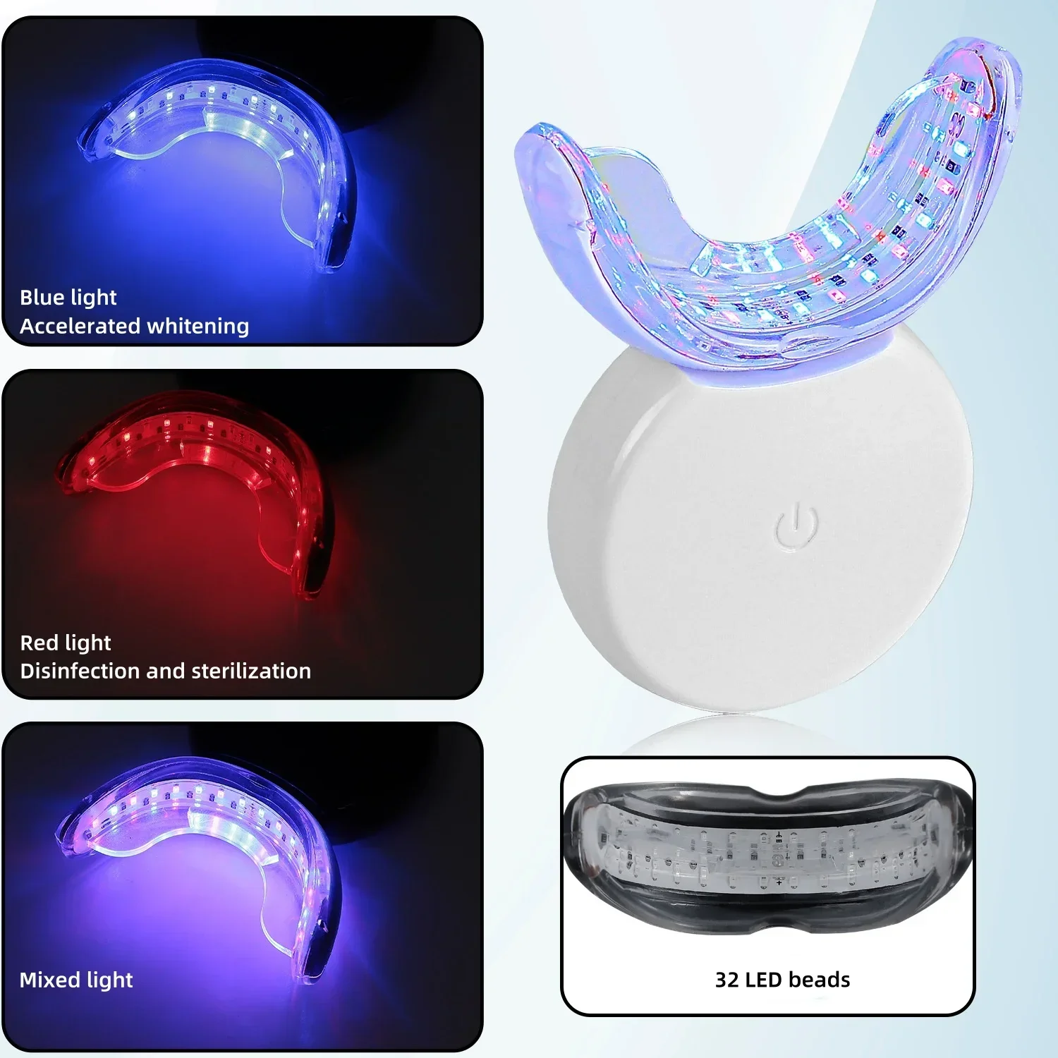 OpeningSmile New wireless model with 32 LED teeth whit ening acceleration lights cold light white ning device USB rechargeable