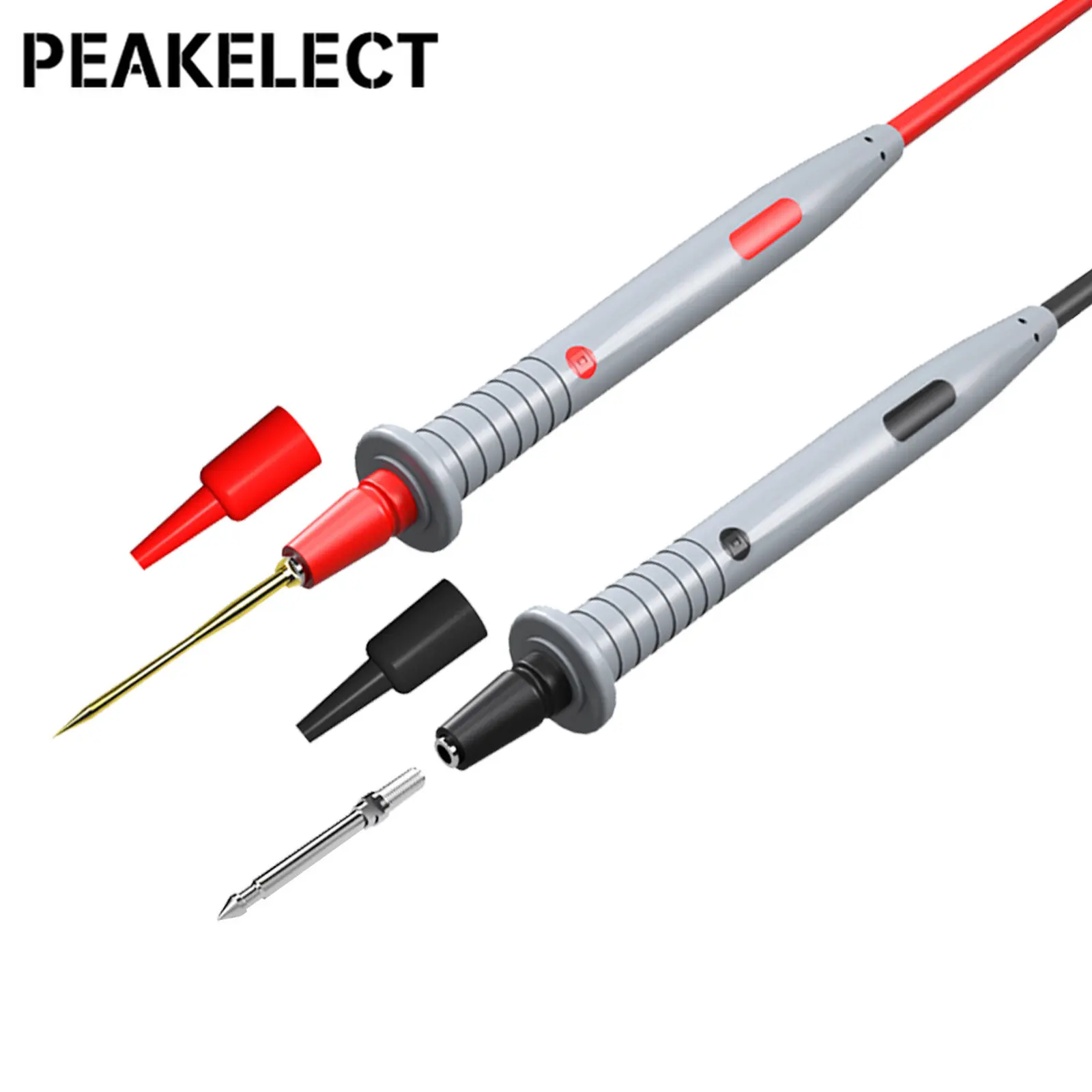 Peakelect P1503 12PCS Multimeter Test Leads Kit 4MM Banana Plug with 1mm/2mm Replaceable Needles Probes 1000V 10A Feeler Wire