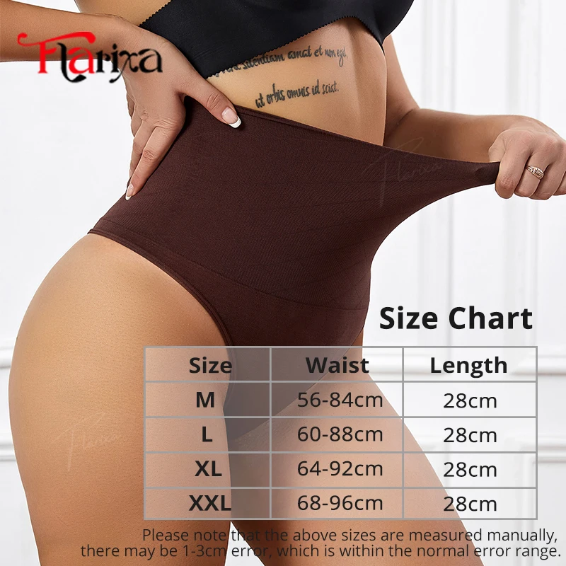 Flarixa Tummy Control Women High Waist Thong Seamless Briefs Underwear Belly Shaping Panties Breathable Female Lingerie Faja