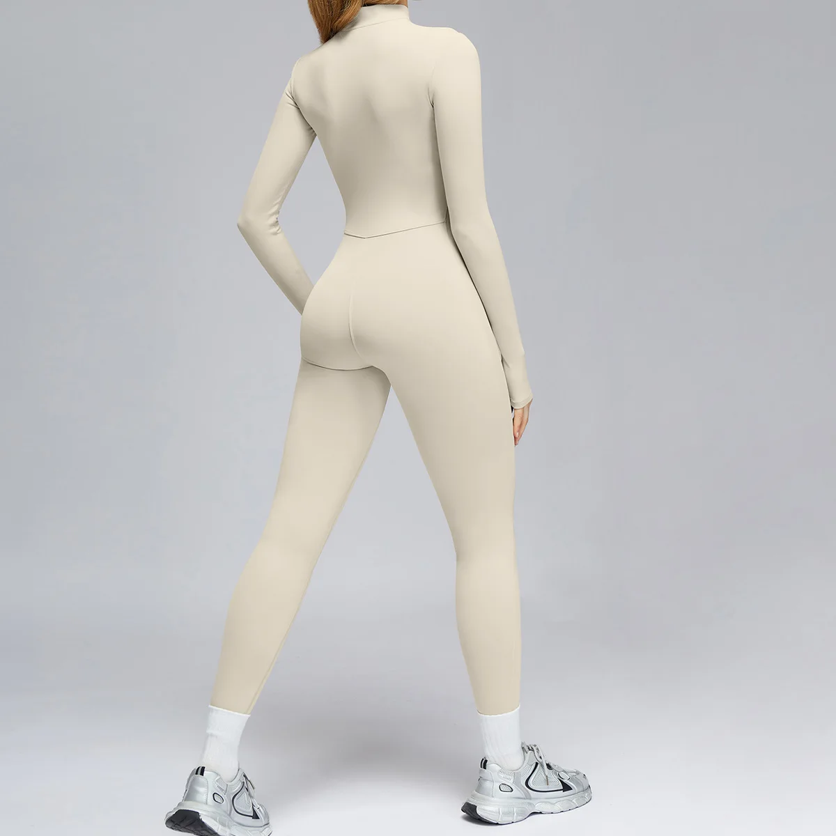 

Autumn winter Yoga Long Sleeved Women Sportswear Gym Thicken keep warm Jumpsuits Workout Fitness One-piece Skin-tight Garment