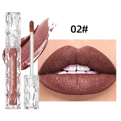 QIBEST-Rouge à lèvres liquide brillant à paillettes pour femme, brillant, brillant, diamant, imperméable, longue durée, maquillage, 10 couleurs, 256