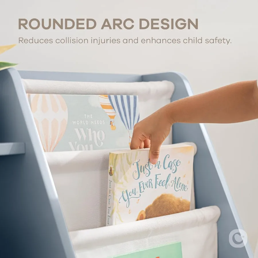 Bookshelf 35.2 x 15.7 x 31.5 Inches Sturdy Plywood Montessori Book Shelf with Soft Hard Shelves for Toys Books ChildFriendly Ea