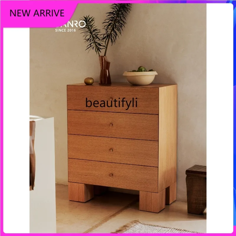 

AA85 Second-Hand Chest of Drawers Entrance Solid Wood Living Room Side Cabinet Home Natural Wood Color Storage Cabinet