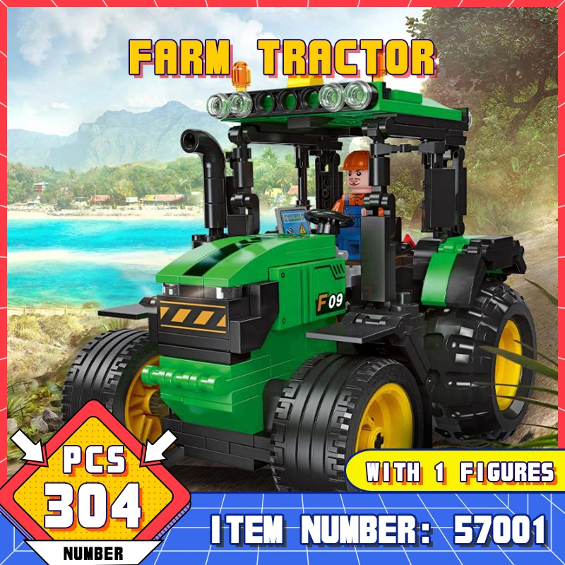 JX57001 New City Creativity Tractor Building Block/Technical Rural Farm Blocks/Kids Toys Baby Adult Gift