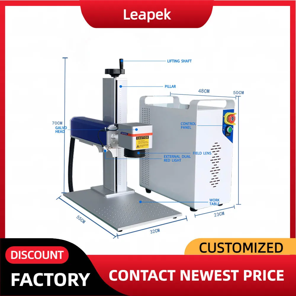 

20W 30W 50W 60W 100W 200W Desktop Split Fiber Laser Lazer Marking Engraving Machine Laser Marker for Metal and Nonmetal