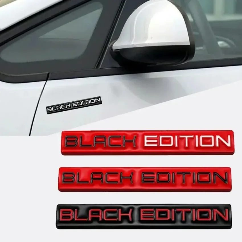 

3D Metal Black Edition Logo Sticker Car Side Fender Rear Trunk Emblem Badge Sticker Decal Car SUV Exterior Decoration Decal