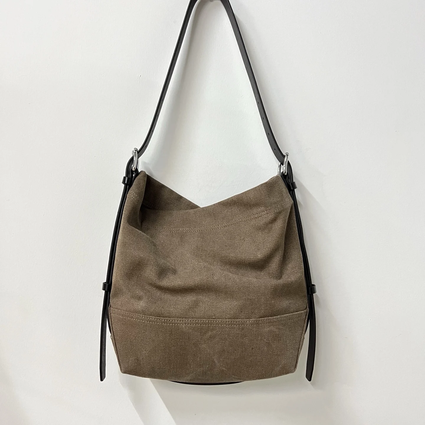 

Brand Discount SMALL BELTED TOTE BAG IN COTTON CANVAS Luxury Retro Crossbody Handbag Casual Commuter Women Shoulder Bag