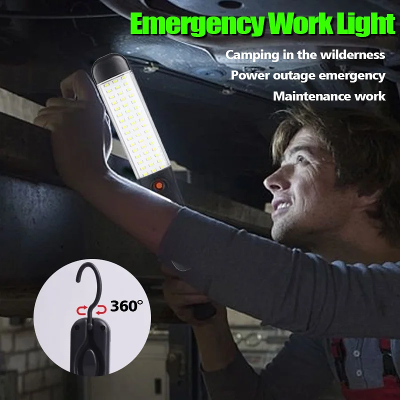 Ultra Bright COB LED Work Light Car Mechanic Lamp USB Rechargeable Flashlight Magnetic Torch Emergency Light Warning Light